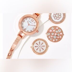 Isaac Mizrahi Interchangeable Bracelet Watch Rose Gold Tone Read NWD